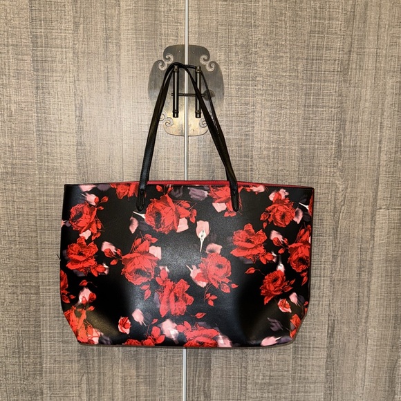 Victoria's Secret Black and Red Floral Tote - Picture 8 of 12